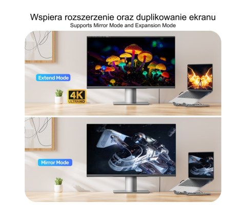 SKŁADANA PODSTAWKA POD LAPTOPA D1137AGY01 Z HUBEM I CZYTNIKIEM KART SD UNITEK