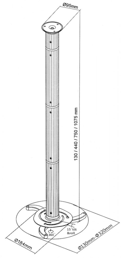 UCHWYT PROJEKTORA BRATECK-PRB-3