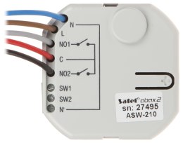 BEZPRZEWODOWY DWUKANAŁOWY STEROWNIK 230V AC ASW-210 ABAX/ABAX2 SATEL