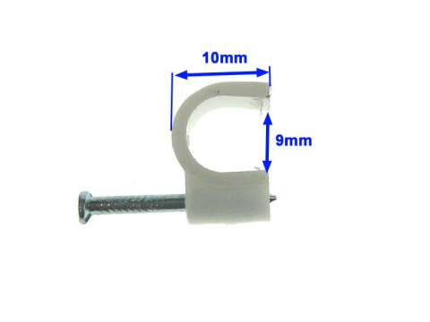 TRZYMAK NA KABLE UCHWYT KABLA 9mm 100 sztuk BIAŁY