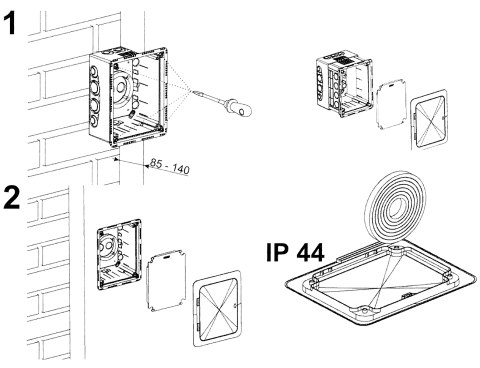 PUSZKA ELEKTROINSTALACYJNA DO DOCIEPLEŃ KUZ-VO-KB