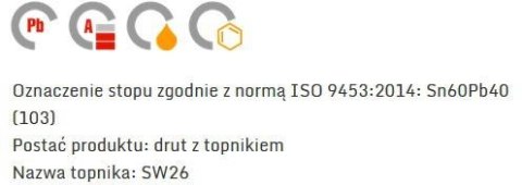 CYNA LUTOWNICZA CYNEL SZPULKA 100G 1MM Sn60Pb40 SW26