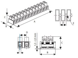 ZŁĄCZKA KOSTKA ELEKTRYCZNA 12-TOROWA 4-16mm2 PP-12-16 BIAŁA (1szt.)