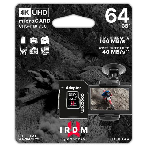 Karta pamięci microSD 64 GB UHS-I U3 Goodram z adapterem