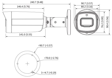 KAMERA AHD, HD-CVI, HD-TVI, PAL HAC-HFW1800TH-I8-0360B - 8.3 Mpx 3.6 mm DAHUA