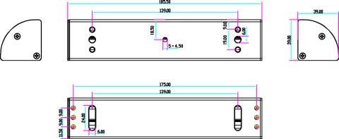 UCHWYT MONTAŻOWY TYPU "L" Z MASKOWNICĄ DO DRZWI OTWIERANYCH NA ZEWNĄTRZ BK-350LC2
