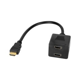 Adapter wtyk HDMI - 2x gniazdo HDMI 20 cm