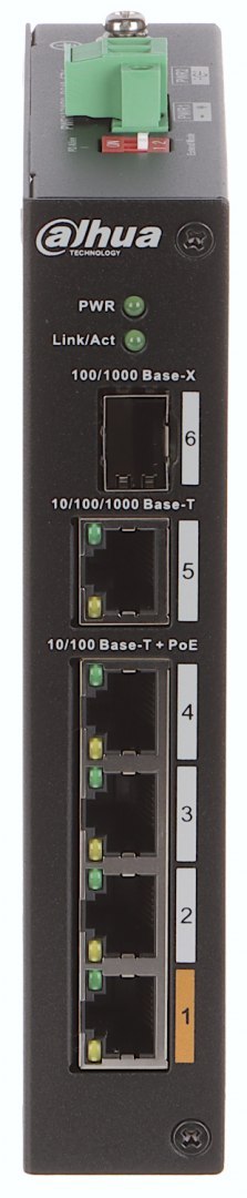 SWITCH PRZEMYSŁOWY POE PFS3106-4ET-60-V2 4-PORTOWY SFP DAHUA