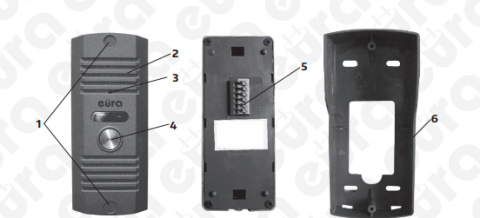 Kaseta Zew. Domofonu EURA ADA-41A3 Natynkowa