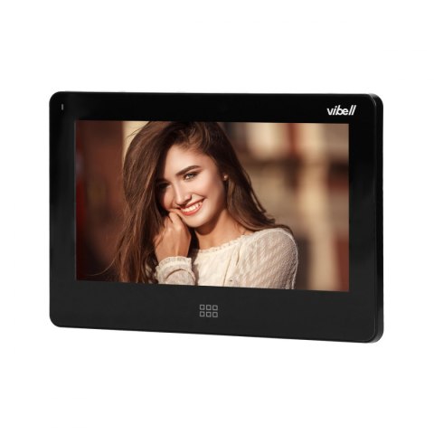 Wideo monitor bezsłuchawkowy, kolorowy, LCD 7", do zastosowania w systemach VIBELL, dotykowy ekran, moduł pamięci, gniazdo na k
