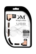 Kabel USB - wtyk kątowy typu C 1m 3A Kruger&Matz