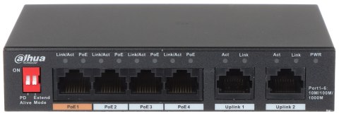 SWITCH POE PFS3006-4GT-60-V2 4-PORTOWY DAHUA