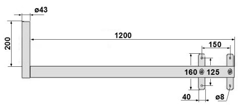 UCHWYT MUROWY BOCZNY UML-43H120
