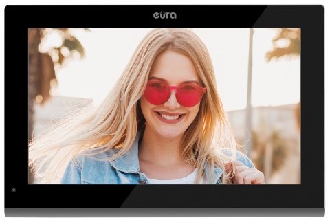 WIDEODOMOFON ''EURA'' VDP-99C5 - czarny, dotykowy LCD 10'', AHD, WiFi, pamięć obrazów, kamera 1080p, RFID, szyfrator, natynk