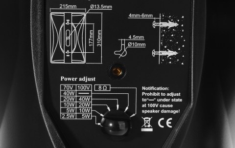HQM-NPZ40B - głośnik naścienny 40W
