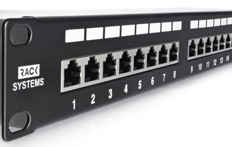 PP24H-1U-FTP5E/B - patch panel 19" - 24-porty FTP 5e
