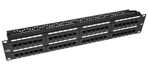 PP48H-2U-UTP6E/B - patch panel 19" - 48-portów UTP 6A