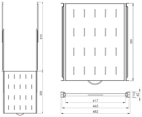 PÓŁKA WYSUWANA RSR19-1U-350G STALFLEX
