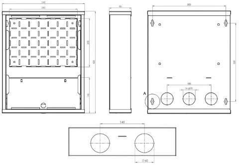 TELEKOMUNIKACYJNA SKRZYNKA NATYNKOWA TESM-420X340X90N STALFLEX