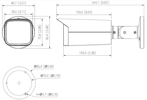 KAMERA AHD, HD-CVI, HD-TVI, PAL HAC-HFW2241TU-Z-A-27135-S2-DIP - 1080p 2.7 ... 13.5 mm - MOTOZOOM DAHUA
