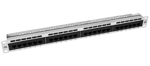 PP24V-1U-UTP6A-W - patch panel 19" - 24-porty UTP 6a