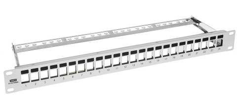 PPK24-1U-W - patch panel FTP 19" - 24-porty keystone z organizerem