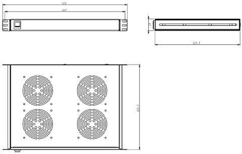 FANS4-W - panel wentylacyjny RACK - 4 wentylatory