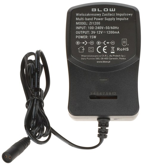 ZASILACZ IMPULSOWY 3-12V/1.2A/BL