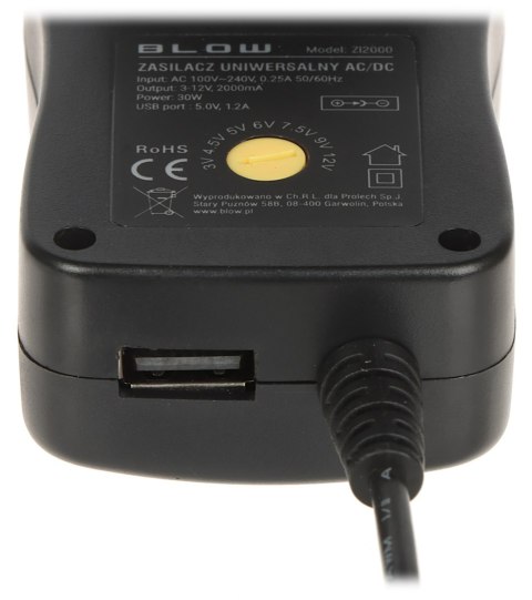 ZASILACZ IMPULSOWY 3-12V/2A/BL USB