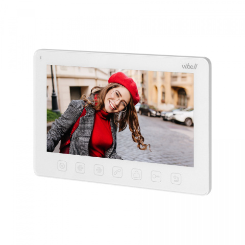 Wideo monitor bezsłuchawkowy, kolorowy, LCD 7" do zastosowania w systemach VIBELL, biały