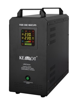 Awaryjne źródło zasilania KEMOT PROsinus-500S przetwornica z czystym przebiegiem sinusoidalnym z wbudowanym akumulatorem 12 V 23