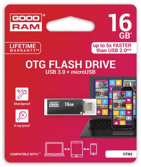 Pendrive Goodram USB 3.0 + microUSB 16GB OTG czarny