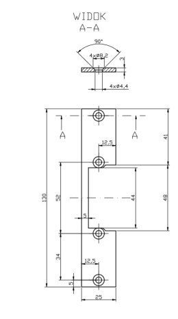 Płaskownik HARTTE OK-P2 krótki, S, 3mm, STC, otwarty