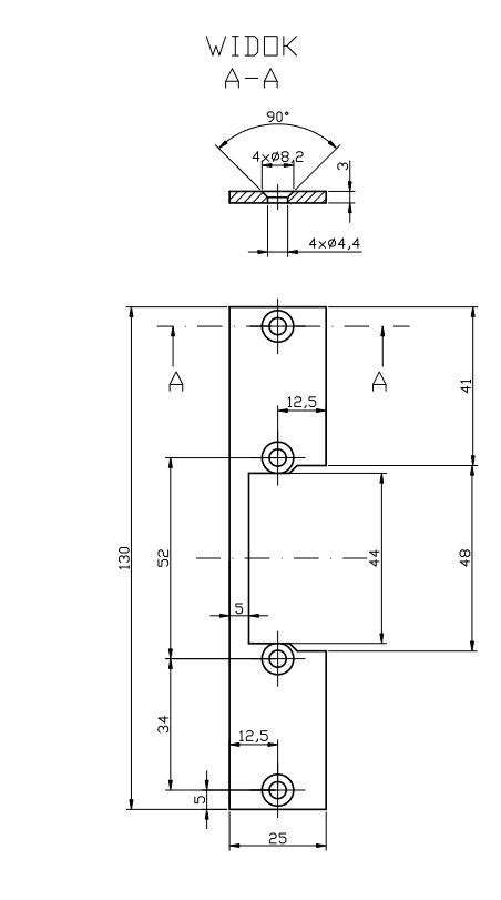Płaskownik HARTTE OK-P2 krótki, S, 3mm, STC, otwarty