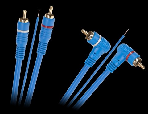 Kabel 2 x RCA - 2 x RCA + żyła 5m kątowo - prosty