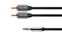 Kabel wtyk jack 3.5 - 2RCA stereo 1.0m Kruger&Matz