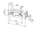 Elektrozaczep BIRA symetryczny ES1-001-KZ 12V AC/DC z kontrolą zamknięcia