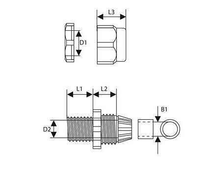Dławnica kablowa z gwintem PG-7 jasnoszary (1szt.)