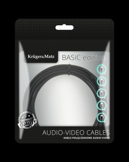 Kabel jack 3.5 wtyk stereo - 3.5 wtyk kątowy stereo 1m Kruger&Matz Basic