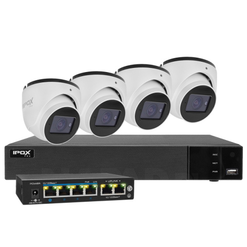 Zestaw monitoringu IP CCTV 4Mpx Kamera Kopułka Inteligentna analityka