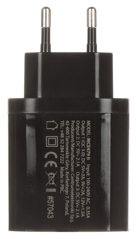 ŁADOWARKA SIECIOWA USB MCE-479B MACLEAN ENERGY