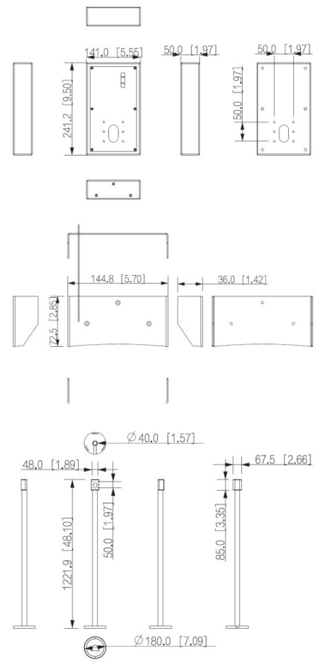 OSŁONA PRZECIWDESZCZOWA Z PIONOWYM SŁUPKIEM VTM51R2 DAHUA