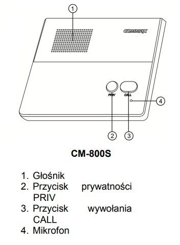 Interkom głośnomówiący COMMAX podrzędny CM-800S do CM-810
