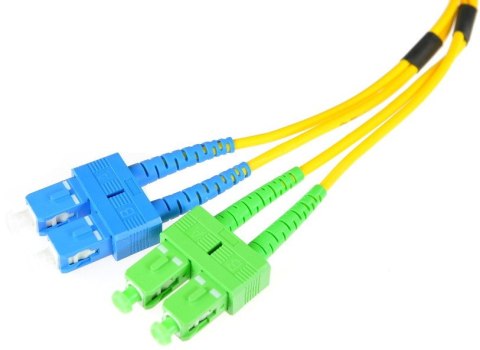 PATCHCORD ŚWIATŁOWODOWY SM 5M DUPLEX 9/125, SC/APC-SC/UPC 3MM