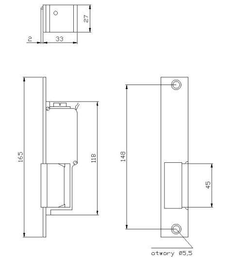 ZACZEP ELEKTRA R2 WĄSKI LEWY 24V; 7467