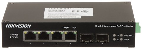 SWITCH POE DS-3T0506HP-E/HS 4-PORTOWY SFP Hikvision
