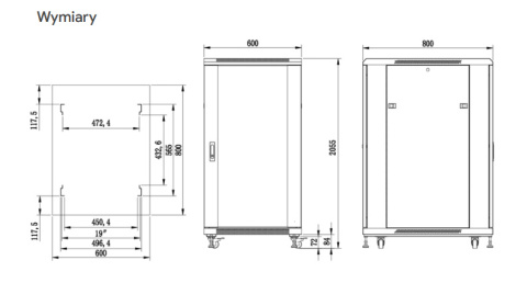 S6842/W - szafa Rack 19'' - 600x800x42U