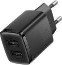 ŁADOWARKA SIECIOWA Baseus Compact Charger CCXJ010201 10.5W 2x USB-A CZARNA