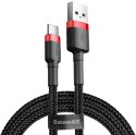 KABEL USB-A / USB-C Baseus Cafule CATKLF-A91 50cm 3A QC 3.0 CZARNO-CZERWONY W OPLOCIE