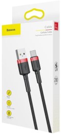 KABEL USB-A / USB-C Baseus Cafule CATKLF-C91 200cm 2A QC 3.0 CZARNO-CZERWONY W OPLOCIE